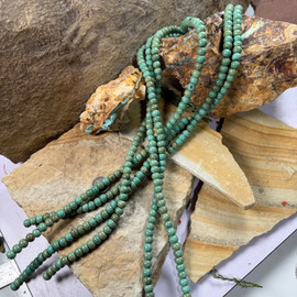 Green Spiderweb  Hubei Turquoise Bead Strands
