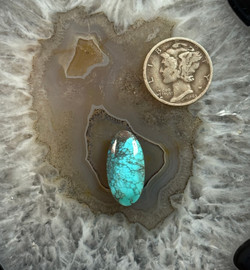 Two tone red Web Bisbee Turquoise cab-666