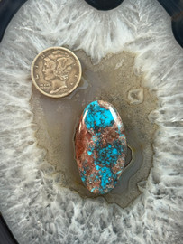 Red spiderweb Bisbee Turquoise cab-697