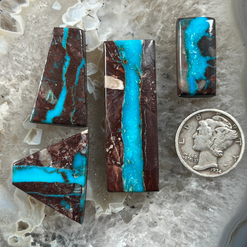 Bisbee Ribbon Turquoise Cabs