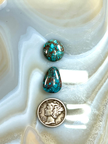 Two Smokey Bisbee Gemstone Cabochons