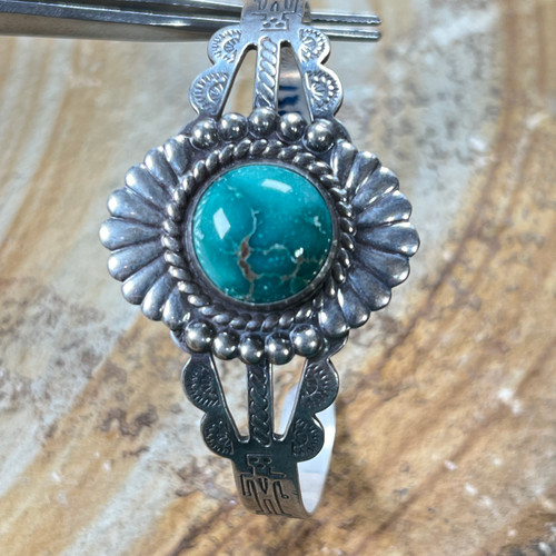 Fred Harvey style Sunburst turquoise bracelet