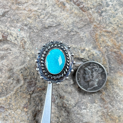 Vintage fox turquoise ring, Fred Harvey style Vintage fox turquoise ring, Fred Harvey style