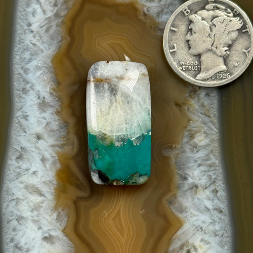 Green crystal Bisbee Turquoise cabochon