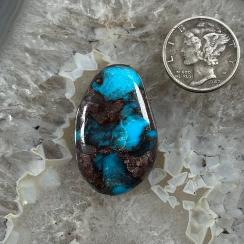 Classic Smokey  Bisbee Turquoise Cabochon - 533