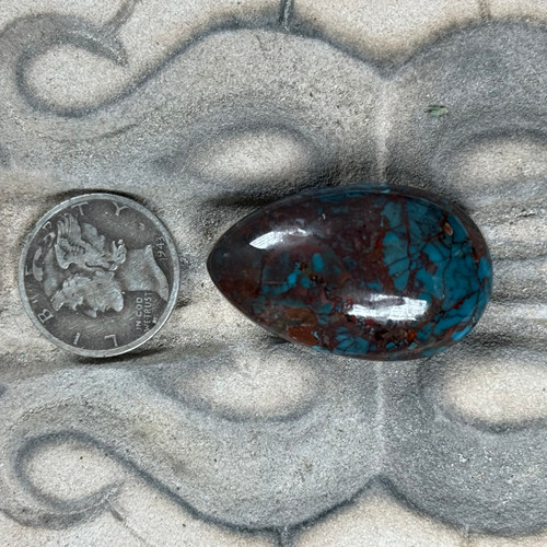 High Dome Bisbee Turquoise Cab-158