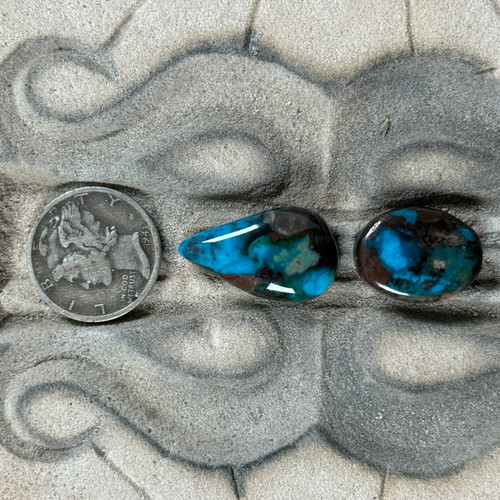 Royal blue Bisbee turquoise cab pair – 160