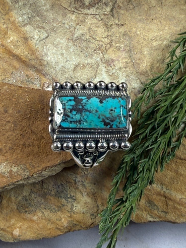 Blue Diamond Turquoise Mans Ring