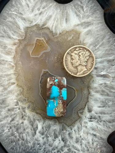 Smokey Bisbee Turquoise Cab with Quartz-645