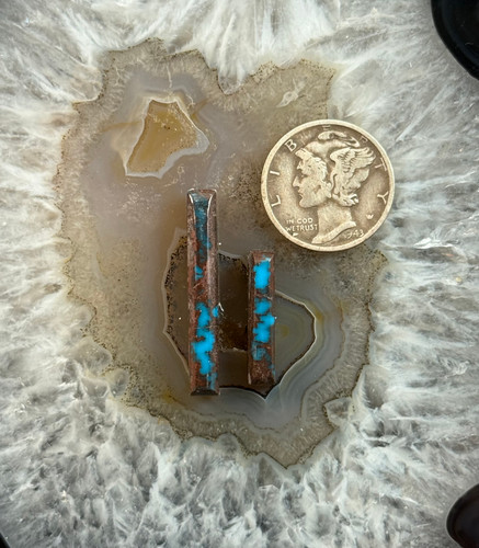 Bisbee Turquoise Cab pair -653