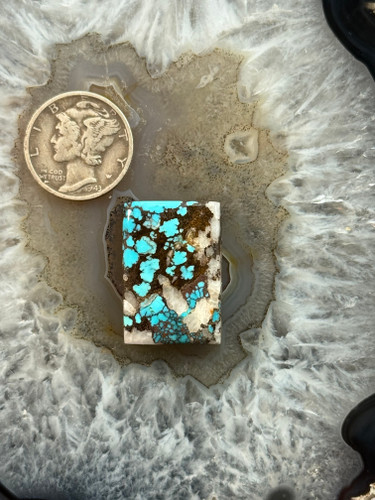 Spiderweb Crystal Bisbee Turquoise cab – 683