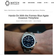 Watch Review Blog: Hands-On With the Formex Blue Agate Essence ThirtyNine