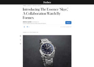 Forbes about the Scottish Watches x Formex Essence 39mm Skye