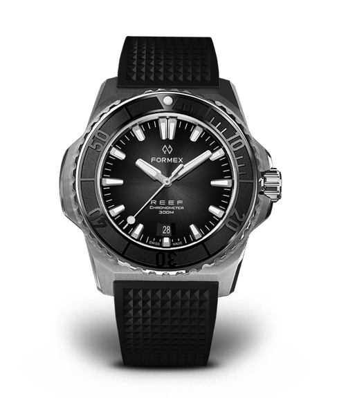 Automatic Chronometer COSC 300M Black Dial Black Strap