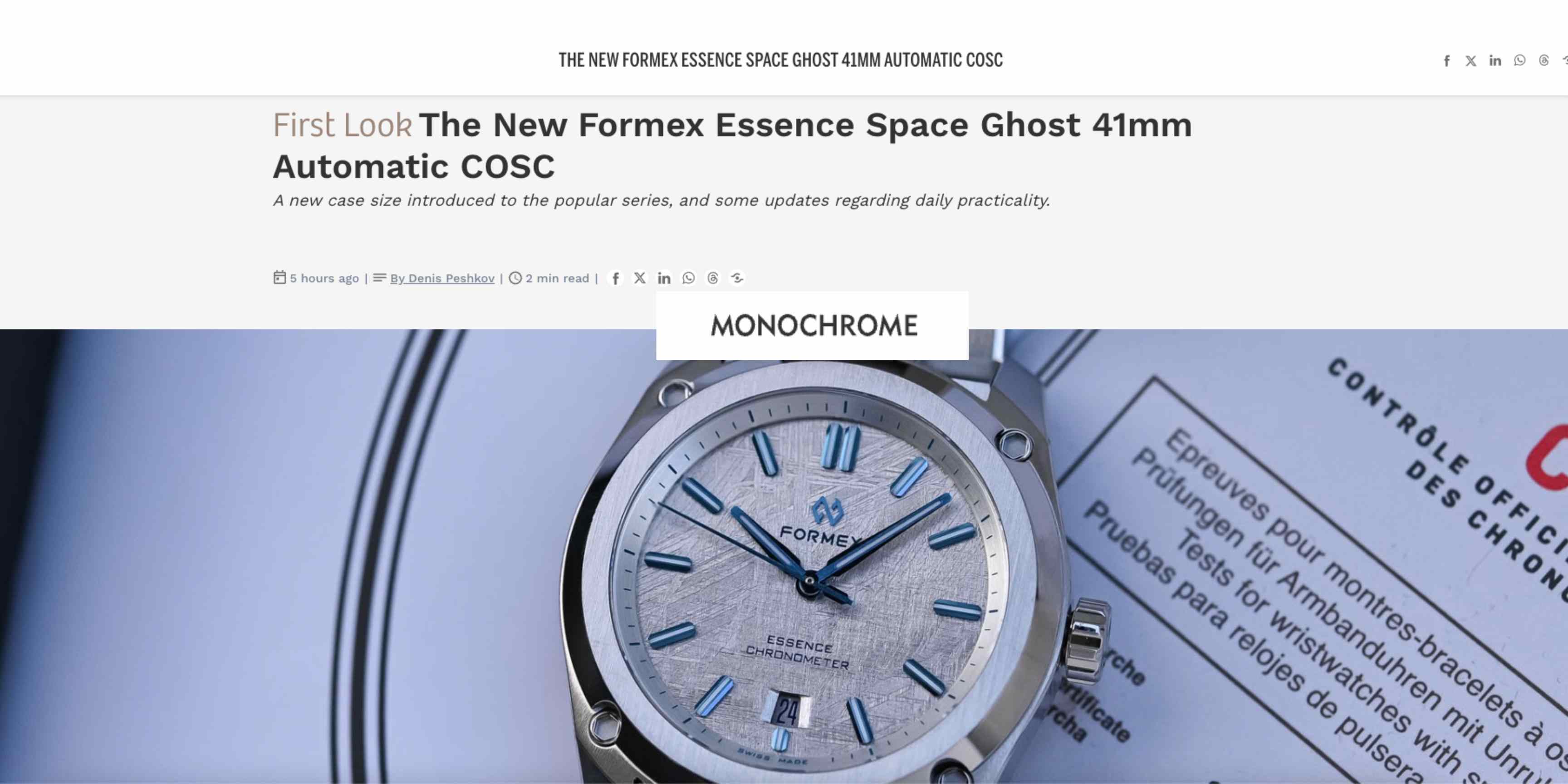☆nff☆ midnight essence ringwhite nff1 Formex Essence Leggera 41mm Automatic Chronometer Arctic White