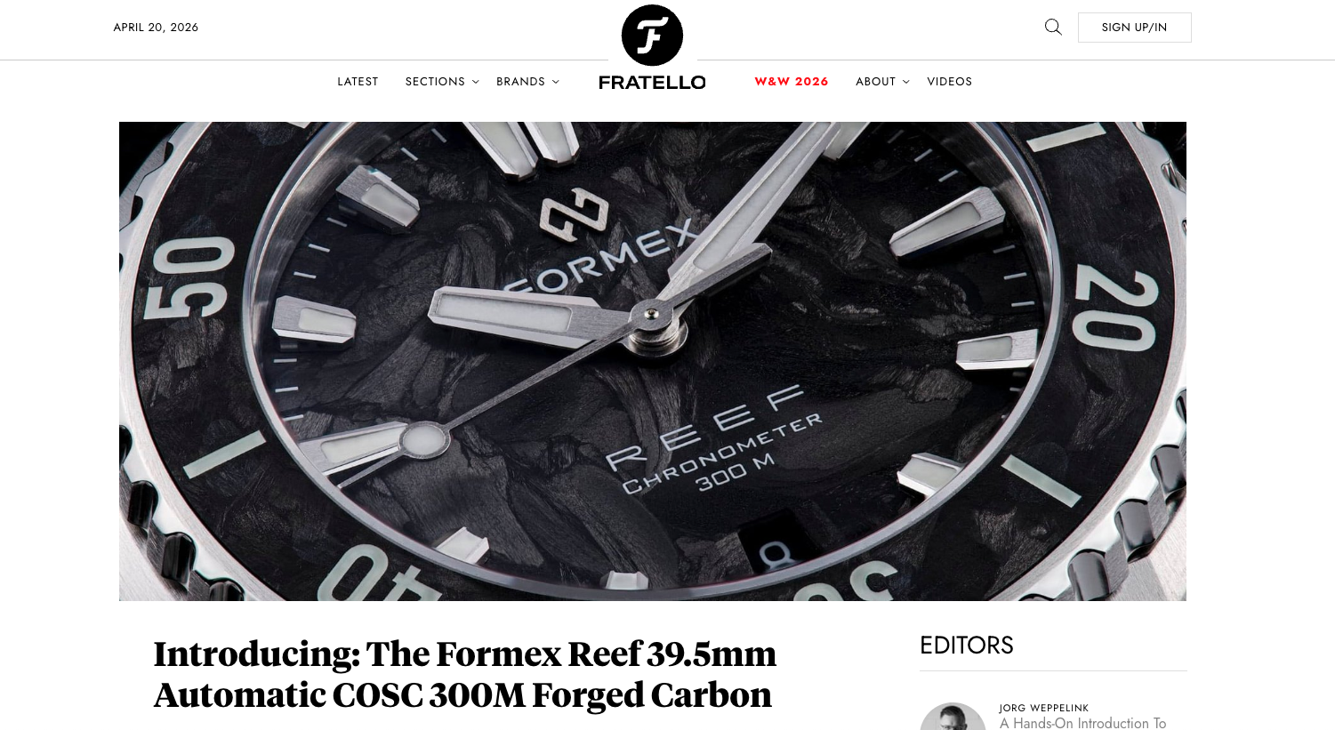 Fratello Watches: Introducing: The Formex Reef 39.5mm Automatic