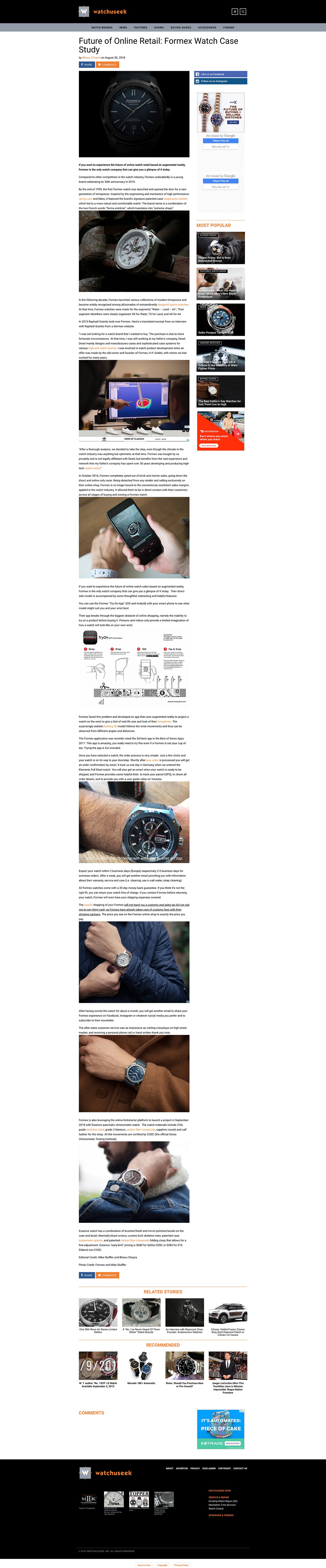 Watchuseek: Future of Online Retail: Formex Watch Case Study