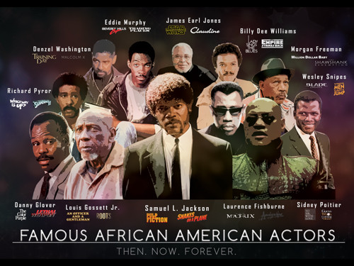 Famous African American Actors Poster Art Print (24x18)