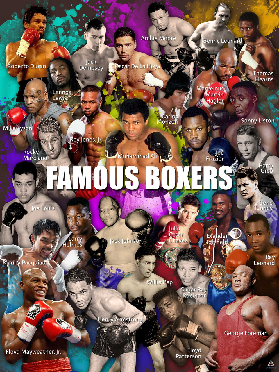 Famous Boxers Poster Boxing Wall Art for Home Gym Bedroom, 18