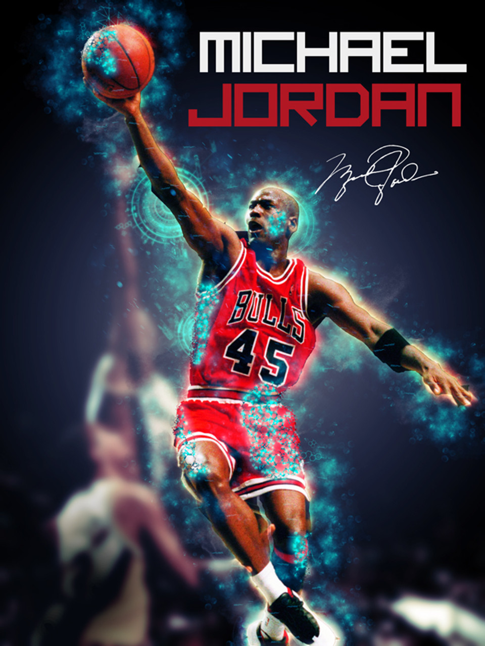 Michael Jordan Chicago Bulls Basketball NBA Player Poster