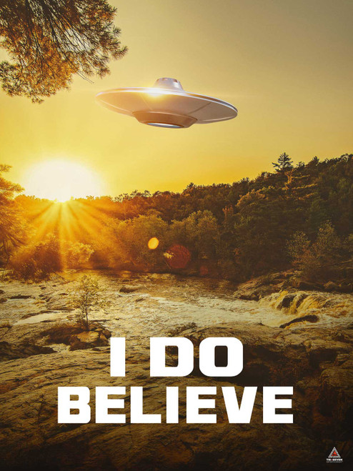 I Do Believe Poster UFO Alien Truth is Here Wall Art Print