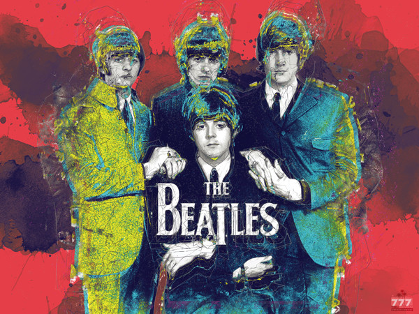 Beatlesのイラストポスター(73cm✖️103cm) The Beatles Poster Music Wall Art Print (24x18)