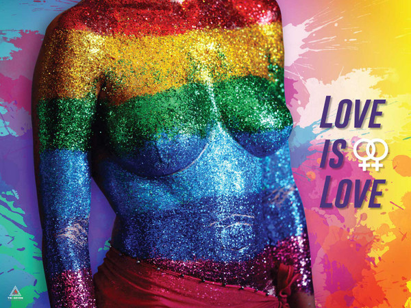 LGBTQ Poster Love is Love Pride Colors Wall Art Print