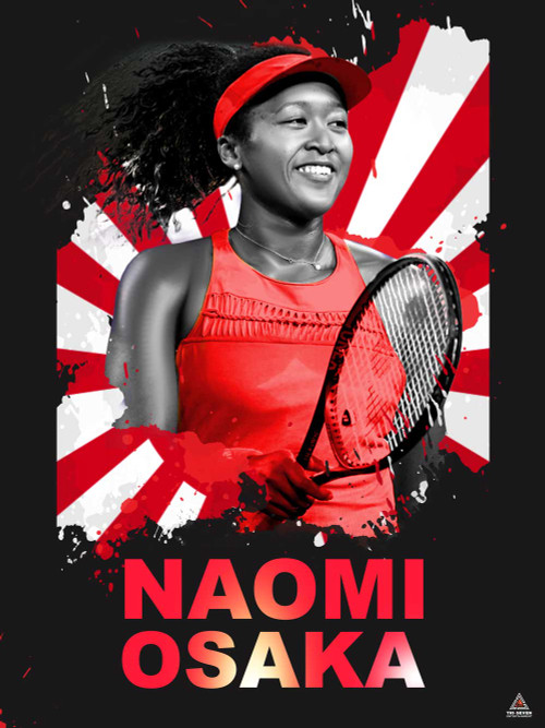 naomi osaka tennis athlete reference digital portrait painting art Sticker  for Sale by wruby