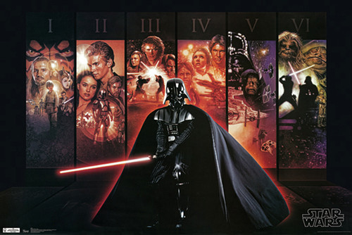 Star Wars Poster Darth Vader Episodes 1-6 Large Print (24x36)