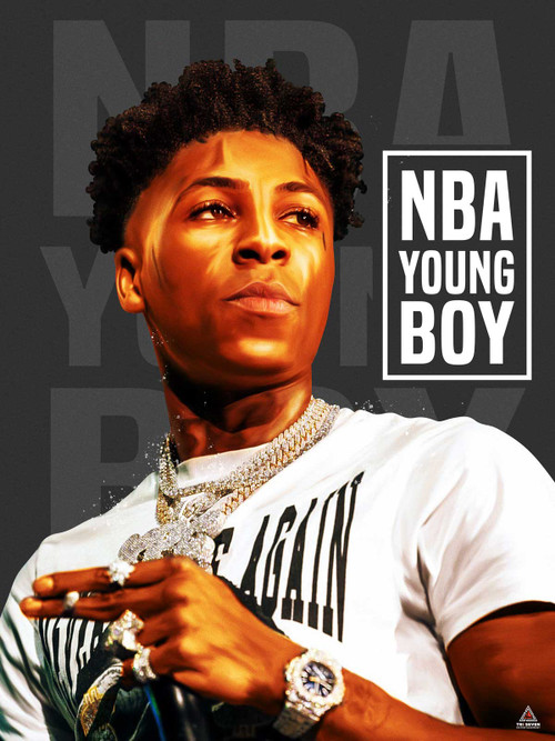 NBA YoungBoy Poster Never Broke Again Wall Art Print (18x24)