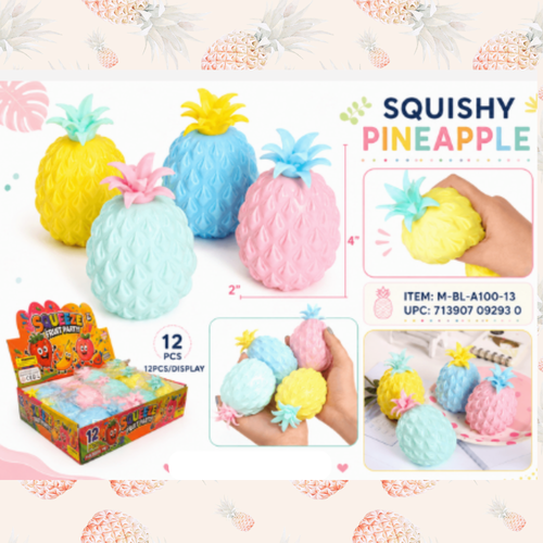 PINEAPPLE SQUISHY FLOUR FILLED (12/DISPLAY)