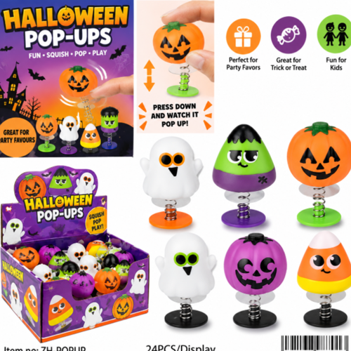 Halloween Pop-Up Character Toys – Assorted Designs – 24 PCS/Display