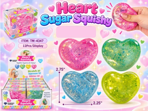 HEART SQUISHY SUGAR FILLED – 12 Pcs/Display Wholesale