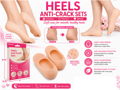 Anti Crack Silicone Socks – Moisturizing Heel Protector Foot Socks (12/Pack)/Wholesale