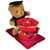 GRADUATION BEAR &/ROSE BOUQUET W/LIGHT - RED COLOUR