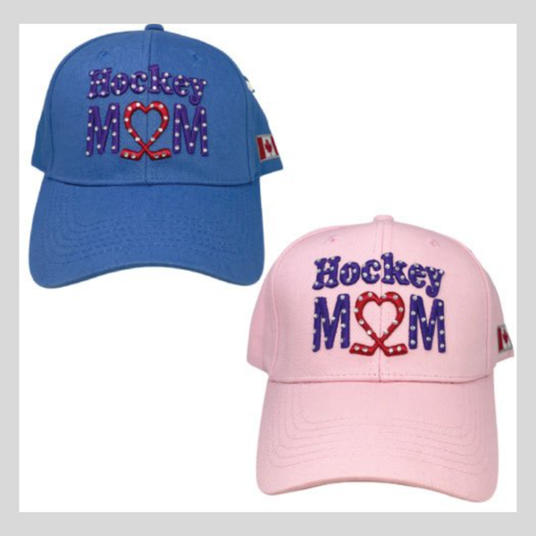 Hockey Mom Cap – Red Heart Design – Assorted Colours – 12 PCS Wholesale Pack