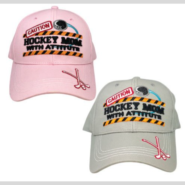Hockey Mom Cap – Red Heart Design – Assorted Colours – 12 PCS Wholesale Pack