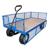 Workhorse Industrial Truck with Mesh Sides, Plywood Base, Pneumatic REACH Compliant Wheels - 500kg