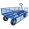Workhorse Industrial Truck with Mesh Sides, Pneumatic REACH Compliant Wheels - 500kg
