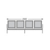 Airport Bench Die Cast Aluminium Four-Seater