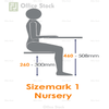 Double School Desk 1000W x 450D x 500H  Gr.R (Size Mark 1)