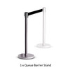 Retractable Chrome Queue Barrier with Black Belt 910x320mm