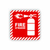 Red Fire Extinguisher Symbolic Sign on White ACP (150 x 150mm)