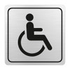 Disabled Toilet Symbolic Sign - Black Printed on Brushed Aluminium ACP (150 x 150mm)