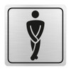 Gents Toilet Symbolic Sign - Black Printed on Brushed Aluminium ACP (150 x 150mm)