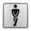 Parrot Products Gents Toilet Symbolic Sign - Black Printed on Brushed Aluminium ACP (150 x 150mm) 