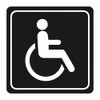Disabled Toilet Symbolic Sign - White Printed on Black ACP (150 x 150mm)