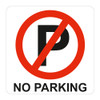 No Parking Symbolic Sign - Printed on White ACP (150 x 150mm)
