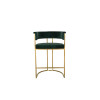 Dee Bar Stool Original Steel Gold Spray Upholstered - Green