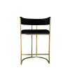 Dee Bar Stool Original Steel Gold Spray Upholstered - Black